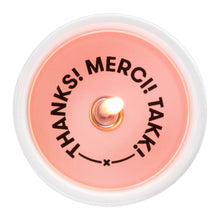 Load image into Gallery viewer, Secret Message Candle - Thanks! Merci! Takk!