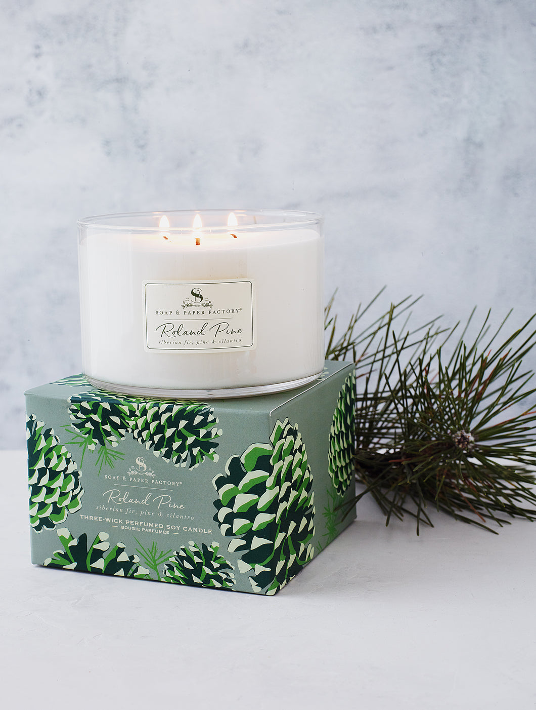 Roland Pine Three-Wick Soy Candle