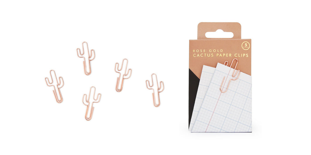 CACTUS PAPER CLIPS, ROSE GOLD
