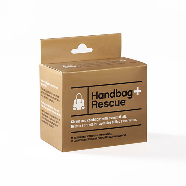 HandBagRescue All-Natural Cleaning Wipes. Remove Dirt & Surface Stains &  Conditions Leather Handbags with Essential Oil. Box of 10 Individually