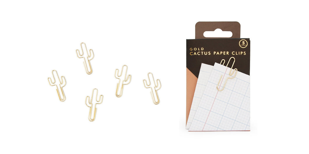 CACTUS PAPER CLIPS, GOLD