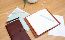 Load image into Gallery viewer, NOTE BOOK, TRAVEL, BROWN FAUX LEATHER
